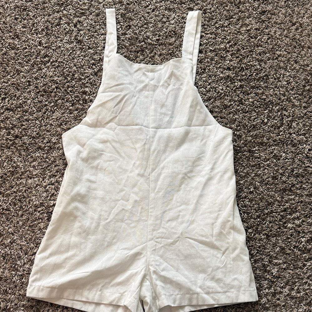 White Linen Overalls